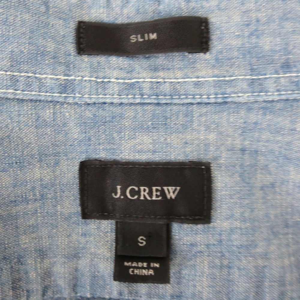 J Crew Small Slim Fit Chambray Shirt Button Up L/S - Picture 3 of 3
